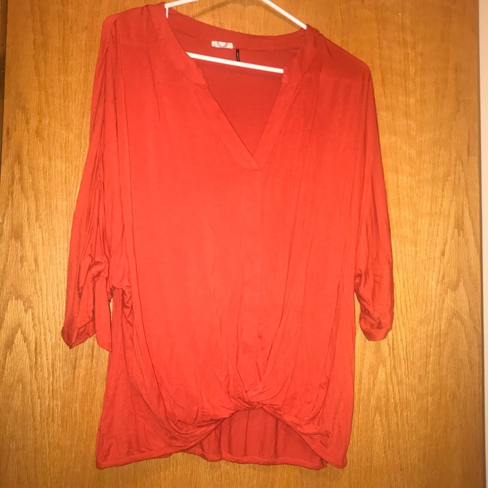 Red Anthropologie top